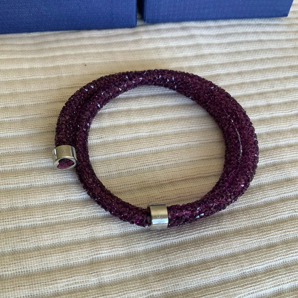 Swarovski Purple Beaded Bracelet with Crystal Accents - Picture 2 of 4